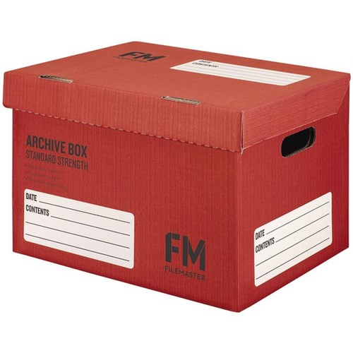 FM Standard Archive Storage Box File 410x301x277mm Red