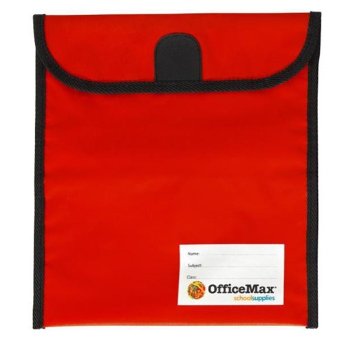 OfficeMax Journal Bag Medium Hook & Loop Fastener 270x310mm Red