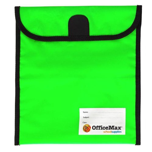 OfficeMax Journal Bag Medium Hook & Loop Fastener 270x310mm Green