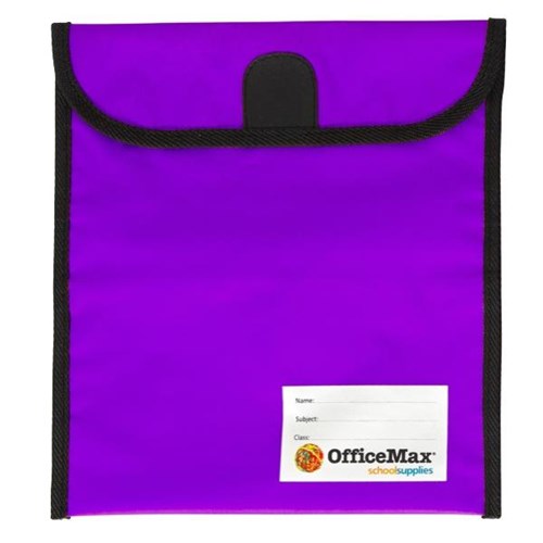 OfficeMax Journal Bag Medium Hook & Loop Fastener 270x310mm Purple