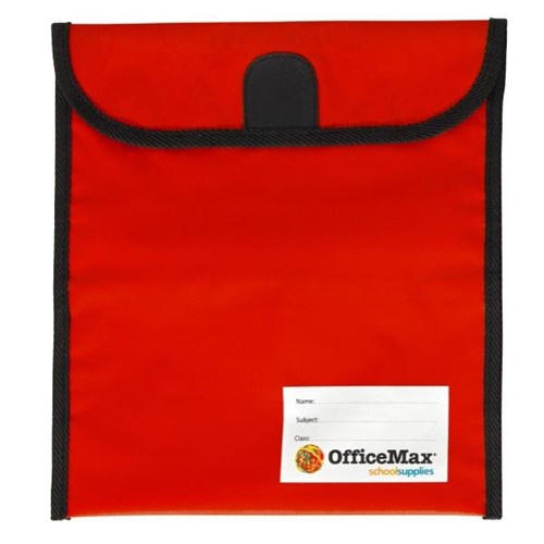 OfficeMax Journal Bag Large Hook & Loop Fastener 330x360mm Red OfficeMax NZ