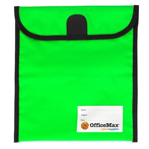 OfficeMax Journal Bag Large Hook & Loop Fastener 330x360mm Green