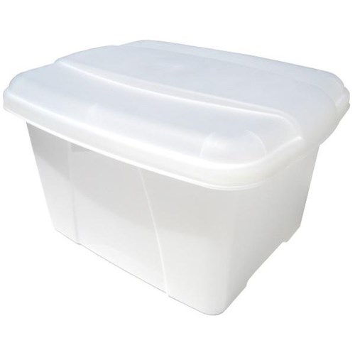 Marbig Office-In-A-Box Plastic Filing Box & Lid Clear