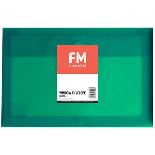 FM Window Envelope Reusable Foolscap Polyprop Green
