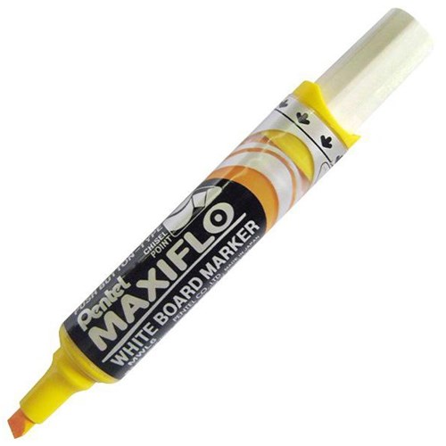 Pentel Maxiflo Yellow Whiteboard Marker Chisel Tip