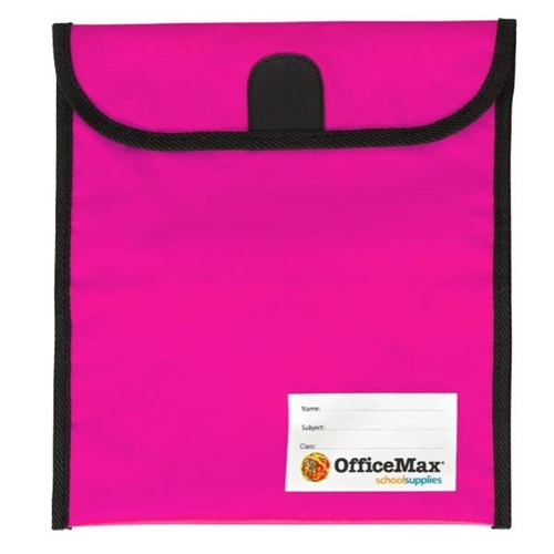 OfficeMax Journal Bag Large Hook & Loop Fastener 330x360mm Pink