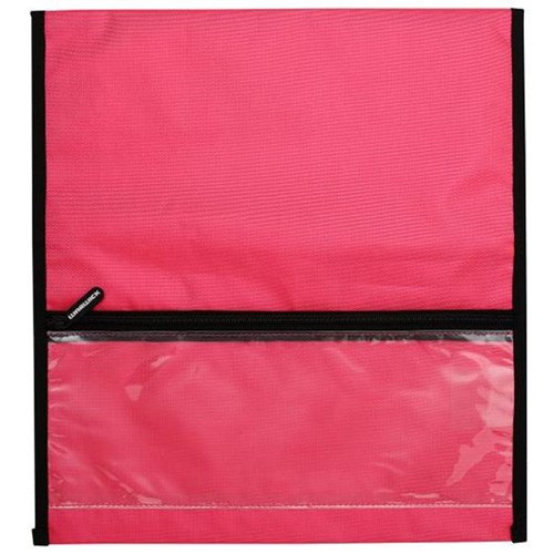 Warwick Homework Book Bag Large Hook & Loop Fastener Large 330x360mm Pink