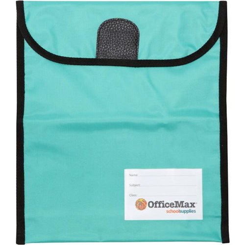 OfficeMax Journal Bag Medium Hook & Loop Fastener 270x310mm Teal