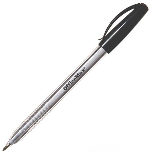 OfficeMax Black Capped Ballpoint Pen 1.0mm Medium Tip