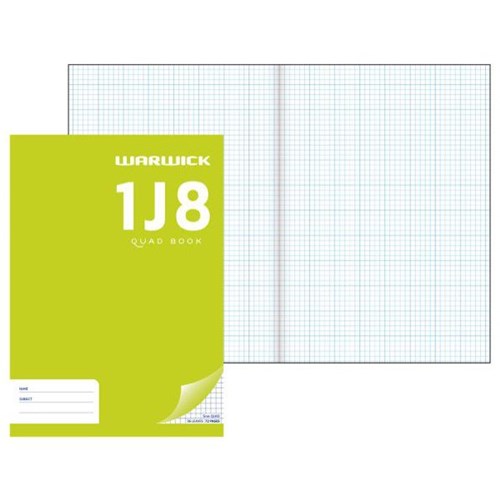 Warwick 1J8 A4 Exercise Book 5mm Quad 36 Leaves