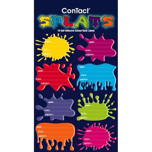 Contact Book Labels Splats, Pack of 16