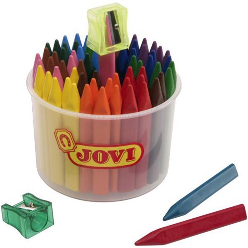 Jovi Triwax Crayons Assorted Colours, Tub of 72