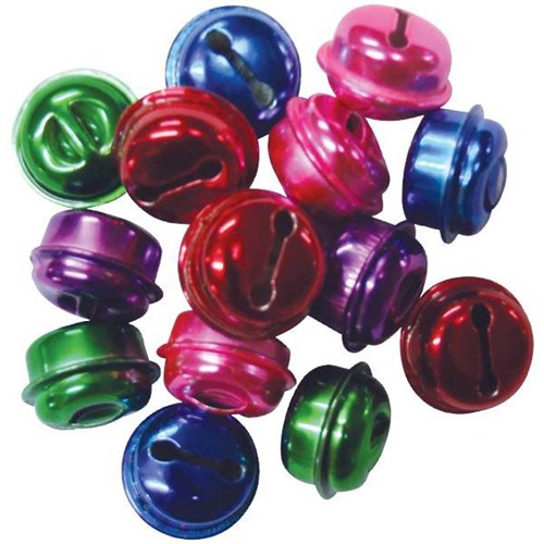 Round Bells Assorted Colours, Pack of 15