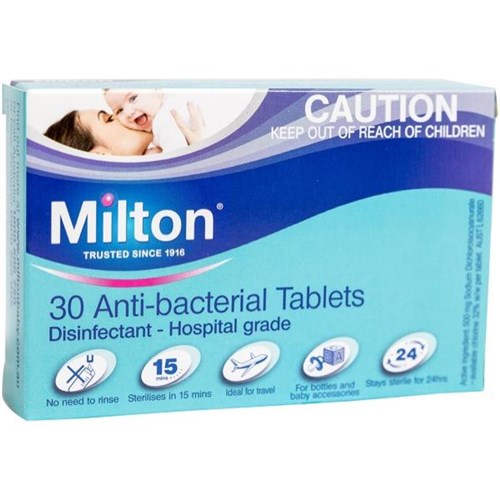 Milton AntiBacterial Sterilization Tablets, Pack of 30 OfficeMax NZ