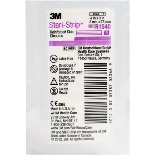 3M™ Steri-Strip Wound Closure Adhesive Strips 3x75mm, Pack of 5