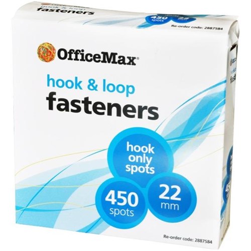 OfficeMax Hook Only Fasteners Spot White 22mm, Box of 450