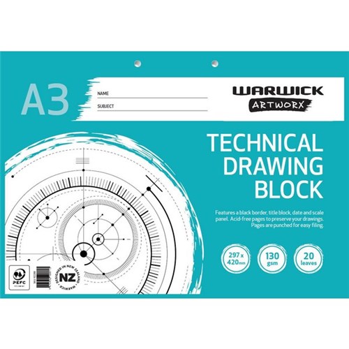 Warwick Technical Drawing Pad Refill A3 20 Leaves
