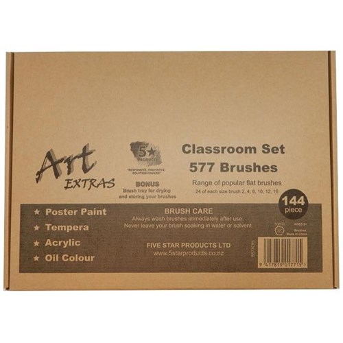 Classroom 577 Flat Paint Brush Set, Set of 144