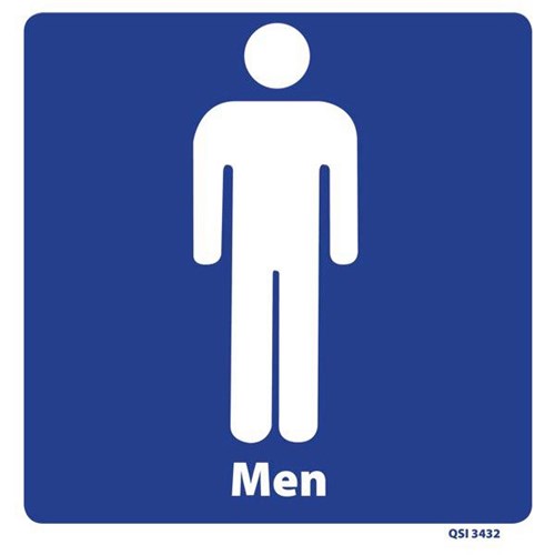 Men's Restroom Sign 120x120mm