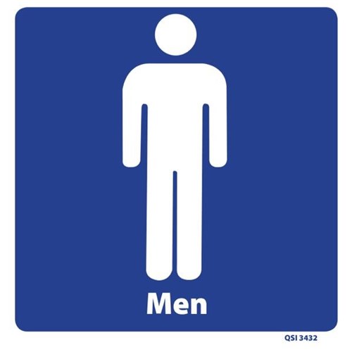 Mens Restroom Safety Sign 120x120mm | OfficeMax NZ