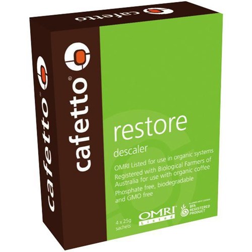 Cafetto Coffee Machine Descaler Restore Cleaner Sachets 25gm, Pack of 4