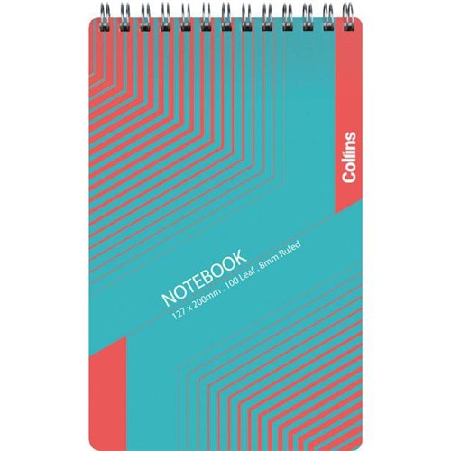 Collins Notebook Polypropylene Top Opening Spiral 200x127mm 100 Leaves