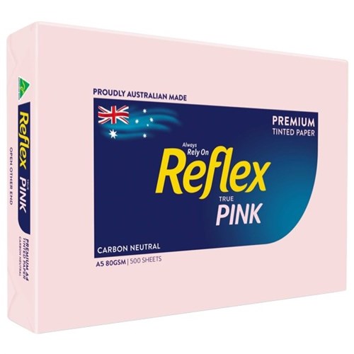 Reflex A5 80gsm Pink Colour Copy Paper, Pack of 500