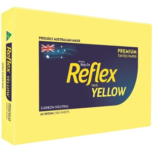 Reflex A5 80gsm Yellow Colour Copy Paper, Pack of 500