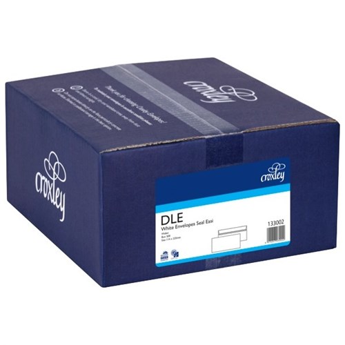 Croxley DLE (E20E) Envelope Seal Easi White 133002, Box of 500