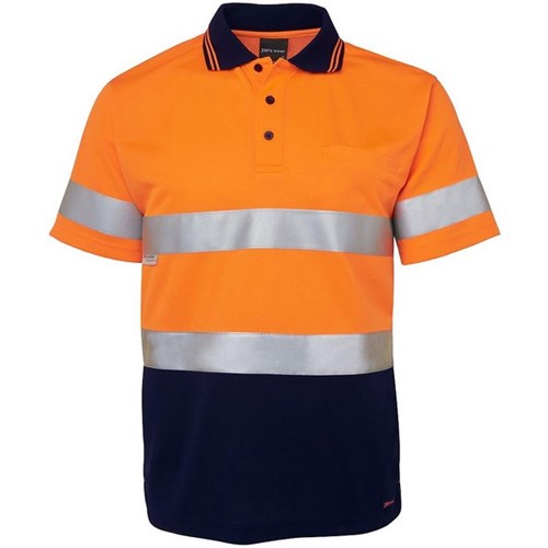 JB's Wear Hi Vis Day Night Polo Shirt XS Orange/Navy