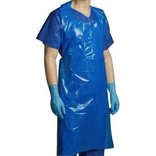 Bastion Heavy Duty Plastic Apron Tearoff 1250mm x 800mm Blue, Carton of