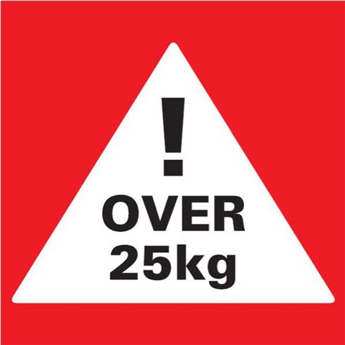 Over 25kg Shipping Label Square Corner, Roll of 100