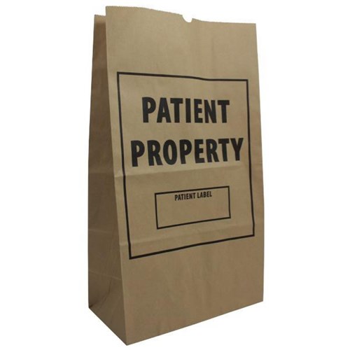 Patient Property Paper Bags 320x175x570mm, Pack of 100