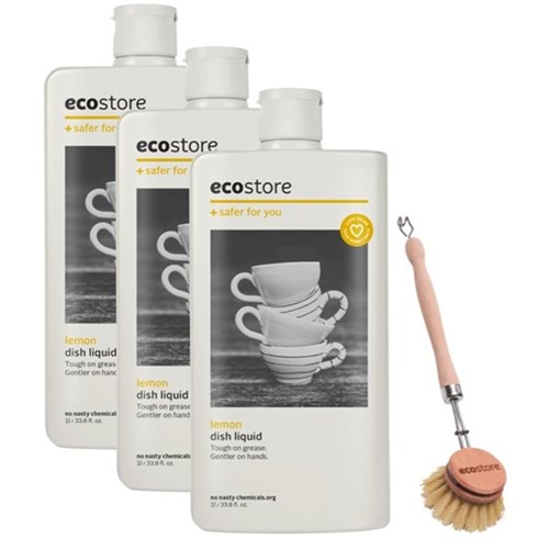 ecostore Dishwashing Liquid Lemon 1L, Bundle of 3 *FREEBIE OfficeMax NZ
