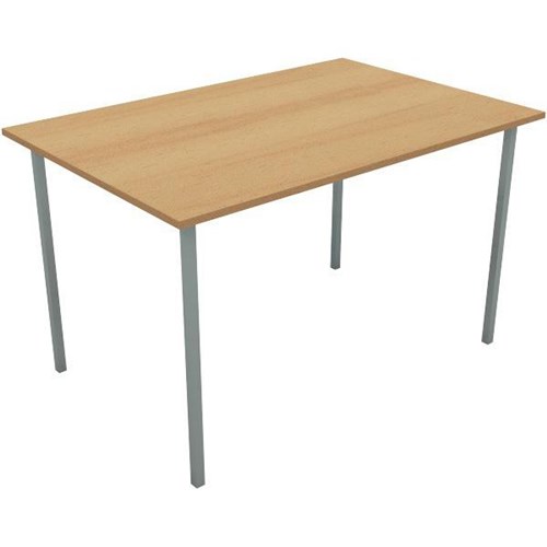 Canteen Table 1200x600mm Square Silver Legs Tawa