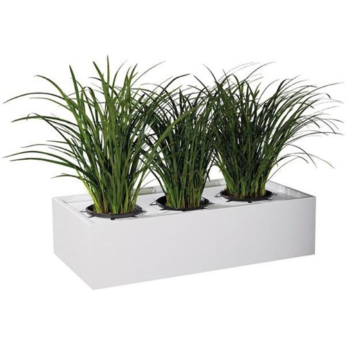 Strata 2 Planter Box 900mm Satin White Plain