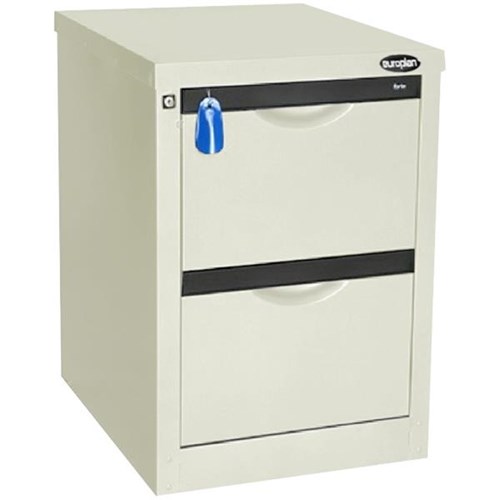 Europlan 505W Forte Filing Cabinet 2 Drawer Silver Quill