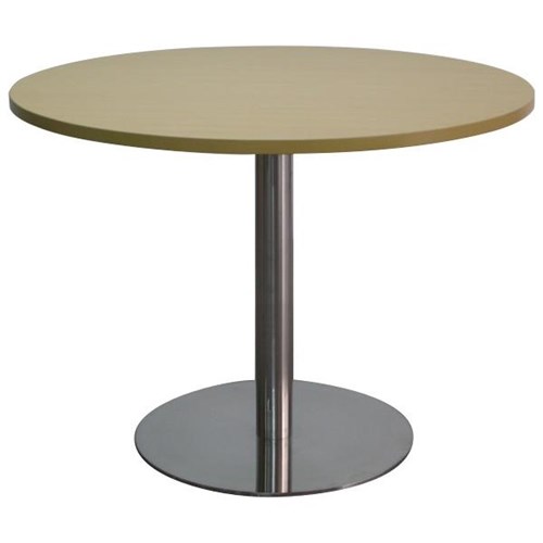 Meeting Table Round 1200mm Chrome Disc Base Tawa OfficeMax NZ
