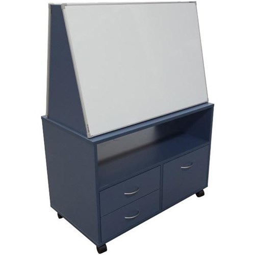 Teaching Station With Two Magnetic Whiteboards Provence Blue