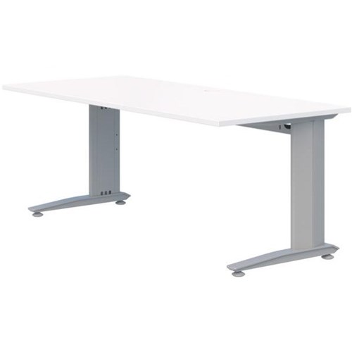 Energy Single User Desk 1500mm White/Silver