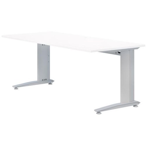 Energy Single User Desk 1800mm White/Silver