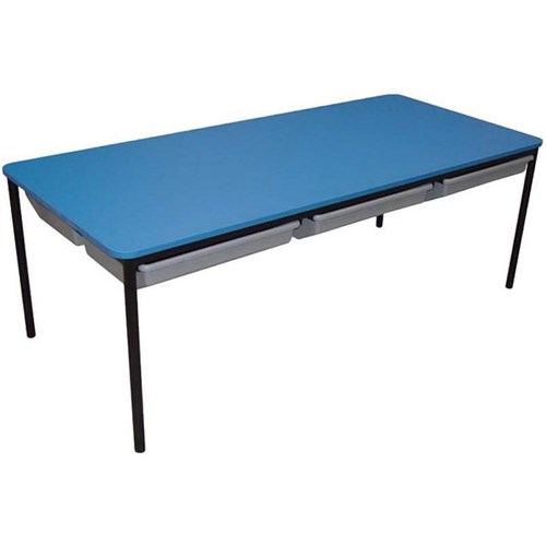 School Table With Tote Trays 625mm Blue/Black