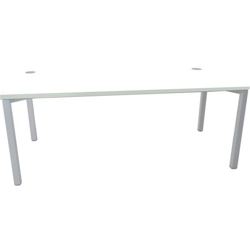 City Single User Desk 1500mm Snowdrift/Silver