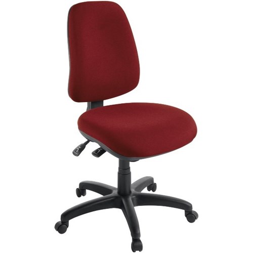 Tactic Task Chair High Back 3 Lever Quantum Fabric/Claret