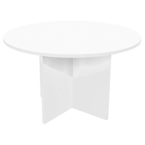 Meeting Table Round 900mm Crucifix Base Snowdrift White