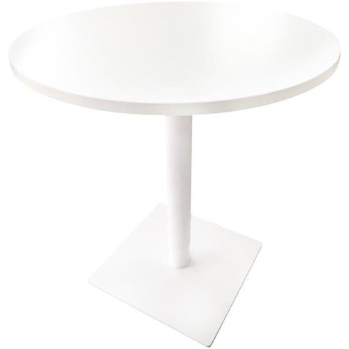 City Height Adjustable Meeting Table Round 900mm Square Base Snowdrift/White