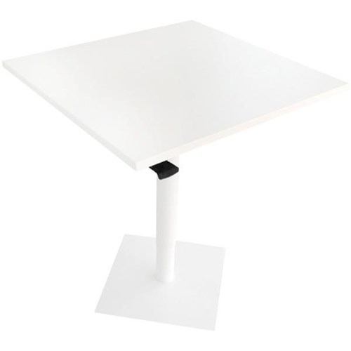 City Height Adjustable Meeting Table Square 900mm Square Base Snowdrift