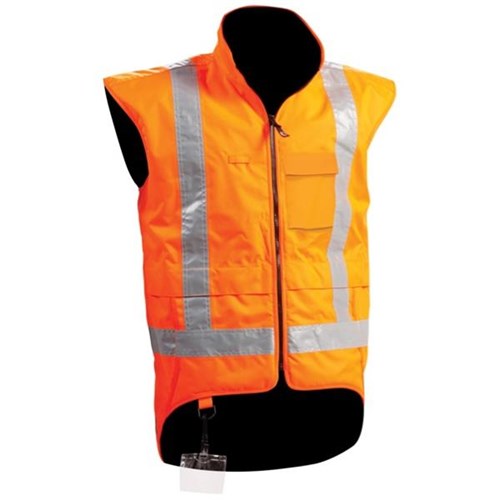 Bison TTMC-W17 Polar Fleece Safety Vest Day & Night Orange