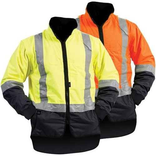 Bison Stamina Hi Vis Lined Vest-Zipped Sleeve Jacket