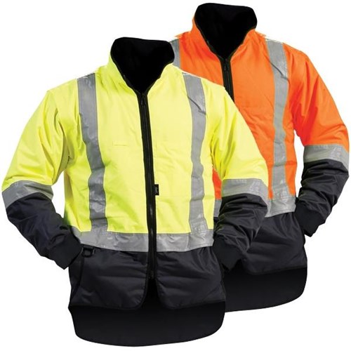 Bison Stamina Hi Vis Lined Vest-Zipped Sleeve Jacket
